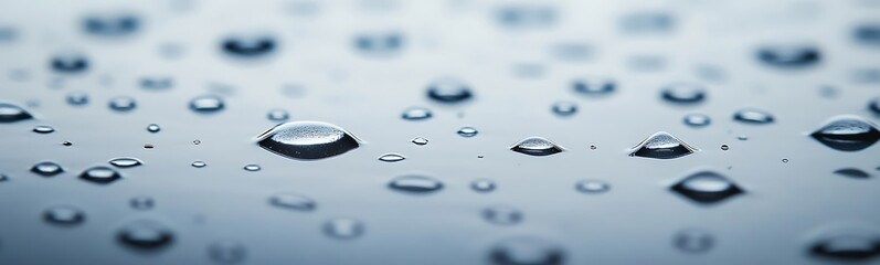 Aufkleber - Close-up of water droplets on a smooth surface, creating a serene and tranquil effect.