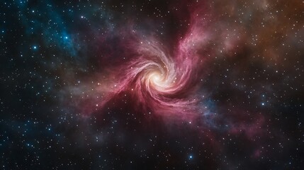 Poster - Swirling cosmic galaxy with vibrant colors and a star-studded background.