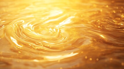 Fototapete - Glittering golden waves create a mesmerizing and luminous abstract background.