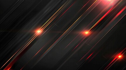 Wall Mural - abstract background with diagonal red and gold lines, glowing lights.