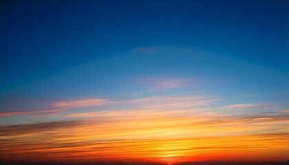 Wall Mural - sky gradient from blue to orange sunset