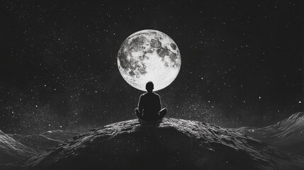 Wall Mural - a person on the moon 