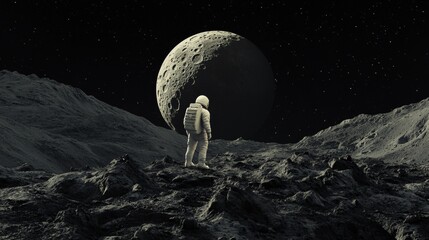 Wall Mural - a person on the moon 