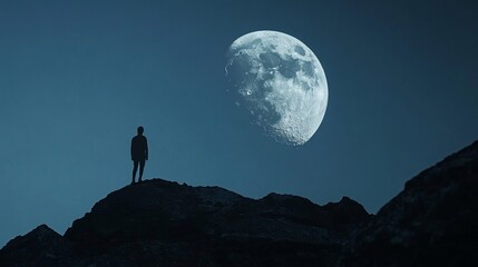 Wall Mural - a person on the moon 