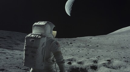 Wall Mural - a person on the moon 