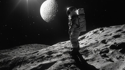 Wall Mural - a person on the moon 