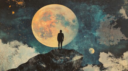 Wall Mural - a person on the moon 