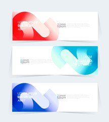 Wall Mural - geometric banner design with vector presentation template.