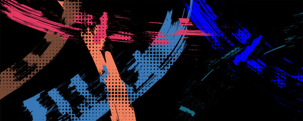 Wall Mural - red hand painted brush stroke background