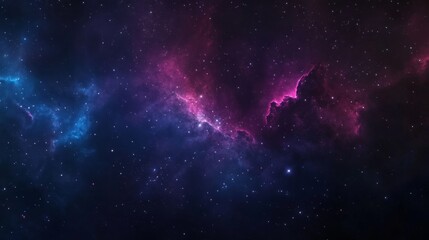 Wall Mural - Galaxy Background, with Stars and colorful Nebula Clouds. Outer Space Astronomy image showing an Interstellar Celestial view of the Cosmos 