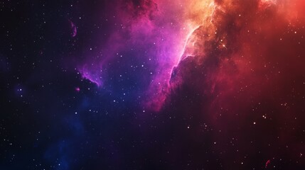 Wall Mural - Galaxy Background, with Stars and colorful Nebula Clouds. Outer Space Astronomy image showing an Interstellar Celestial view of the Cosmos 