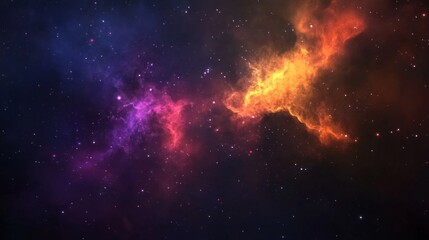Wall Mural - Galaxy Background, with Stars and colorful Nebula Clouds. Outer Space Astronomy image showing an Interstellar Celestial view of the Cosmos 