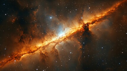 Wall Mural - Galaxy Background, with Stars and colorful Nebula Clouds. Outer Space Astronomy image showing an Interstellar Celestial view of the Cosmos 