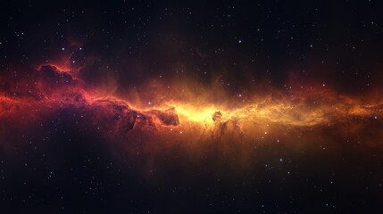 Wall Mural - Galaxy Background, with Stars and colorful Nebula Clouds. Outer Space Astronomy image showing an Interstellar Celestial view of the Cosmos 