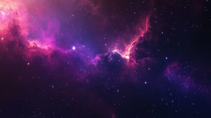 Wall Mural - Galaxy Background, with Stars and colorful Nebula Clouds. Outer Space Astronomy image showing an Interstellar Celestial view of the Cosmos 