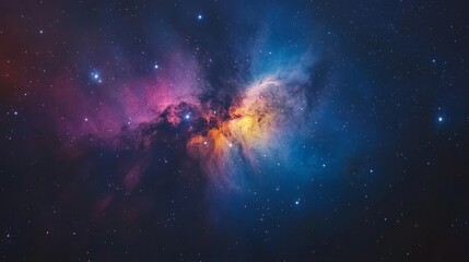 Wall Mural - Galaxy Background, with Stars and colorful Nebula Clouds. Outer Space Astronomy image showing an Interstellar Celestial view of the Cosmos 