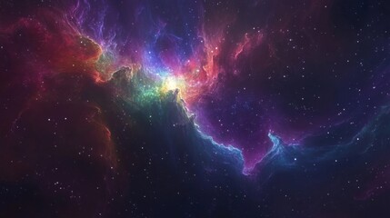 Wall Mural - Galaxy Background, with Stars and colorful Nebula Clouds. Outer Space Astronomy image showing an Interstellar Celestial view of the Cosmos 
