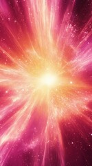 Wall Mural - abstract hyperspace jump cosmic light burst in pink, orange, and gold.