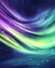 Wall Mural - Ethereal Nebula Abstract Cosmic Galaxy Background with Swirling Aurora Lights and Starry Sky