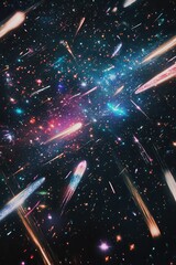 Wall Mural - striking cosmic landscape a captivating view of distant galaxies and star trails