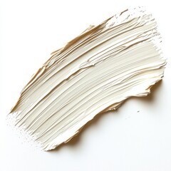 Poster - Creamy Textured Stroke: Thick White Paint Smear on a Clean White Canvas Backdrop with Light and Shadow Details