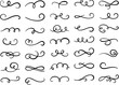 © Imran - Calligraphic swirl flourish set collection. Set of floral elements for design. Abstract flower vector decor.