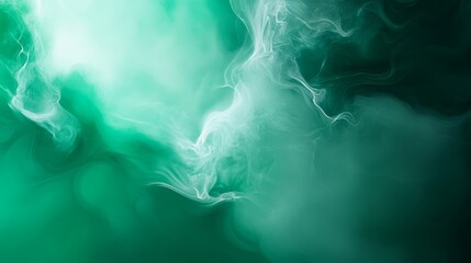 Wall Mural - Abstract swirling patterns of bright teal and light white smoke
