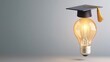 © kwanchanachai - Graduation Concept with Light Bulb and Cap for Education Theme
