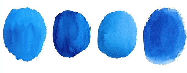 Aufkleber - Artistic Blue Watercolor Brush Strokes Abstract Background for Creative Projects