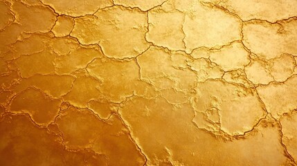 Fototapete - Textured Golden Surface with Cracks and Crevices for Background or Art Projects