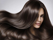 © Chalit - luxurious dark brown hair with an exceptionally smooth texture and a radiant shine. The strands flow seamlessly, creating a sense of movement and elegance.