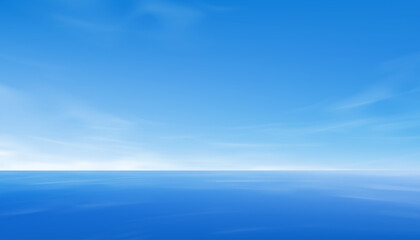 Wall Mural - sky blue,cloud background,summer clear sky over sea beach,vector cartoon horizon beautiful white bri