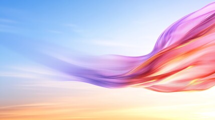 Wall Mural - abstract flowing fabric against a sunrise sky