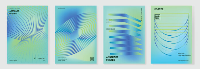 Canvas Print - abstract line sport poster background vector set. minimalist cover template with vibrant perspective