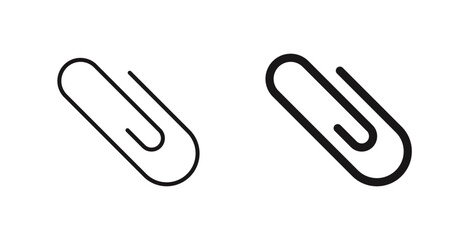 Poster - Attachment clip vector icon set in black color.