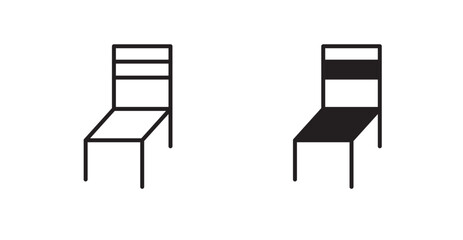 Poster - Chair vector icon set in black color.