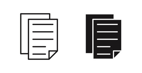Poster - Duplicate vector icon set in black color.
