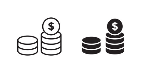 Poster - Earning vector icon set in black color.
