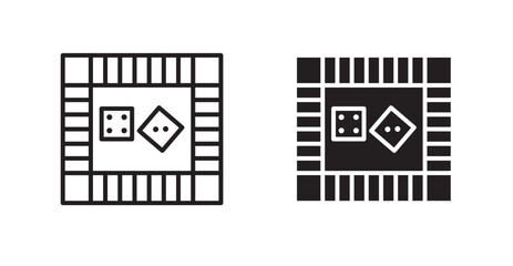 Poster - Game board vector icon set in black color.