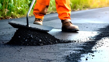 Wall Mural - Paving and Repairing Asphalt Roads.