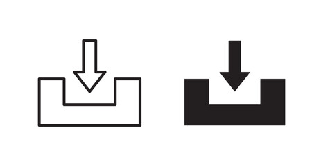 Poster - Inbox vector icon set in black color.