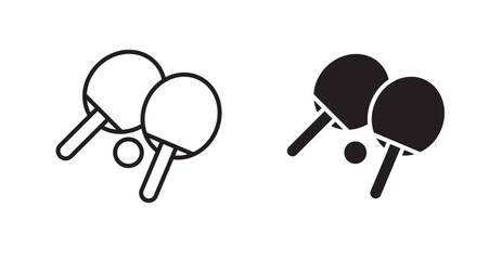 Fototapete - Ping pong vector icon set in black color.