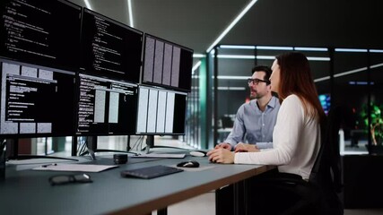 Wall Mural - web developer coding on computer