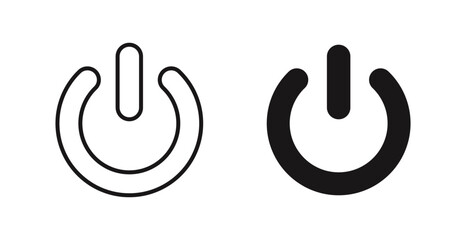 Poster - Power vector icon set in black color.