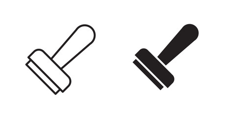 Poster - Stamp vector icon set in black color.