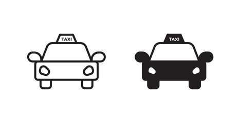 Poster - Taxi vector icon set in black color.