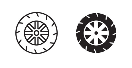 Poster - Tire vector icon set in black color.