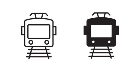 Poster - Train vector icon set in black color.