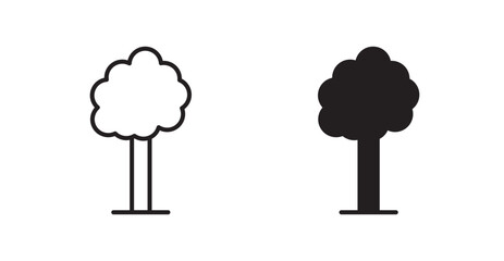 Poster - Tree vector icon set in black color.