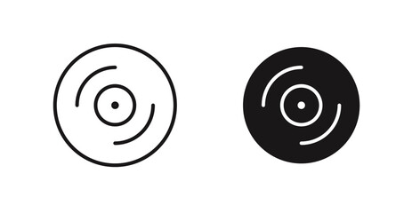 Poster - Vinyl vector icon set in black color.
